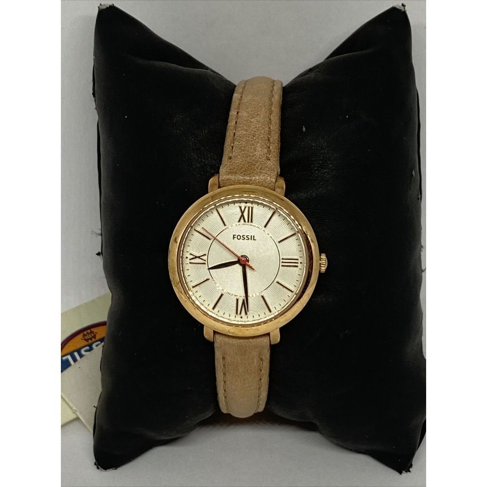 Fossil Jacqueline ES3802 Women's Beige Leather Analog Dial Quartz Watch JK870